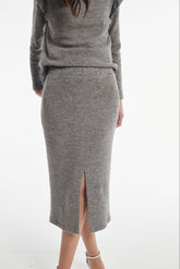 MELANGE TRICOT KNIT ARDEN SKIRT